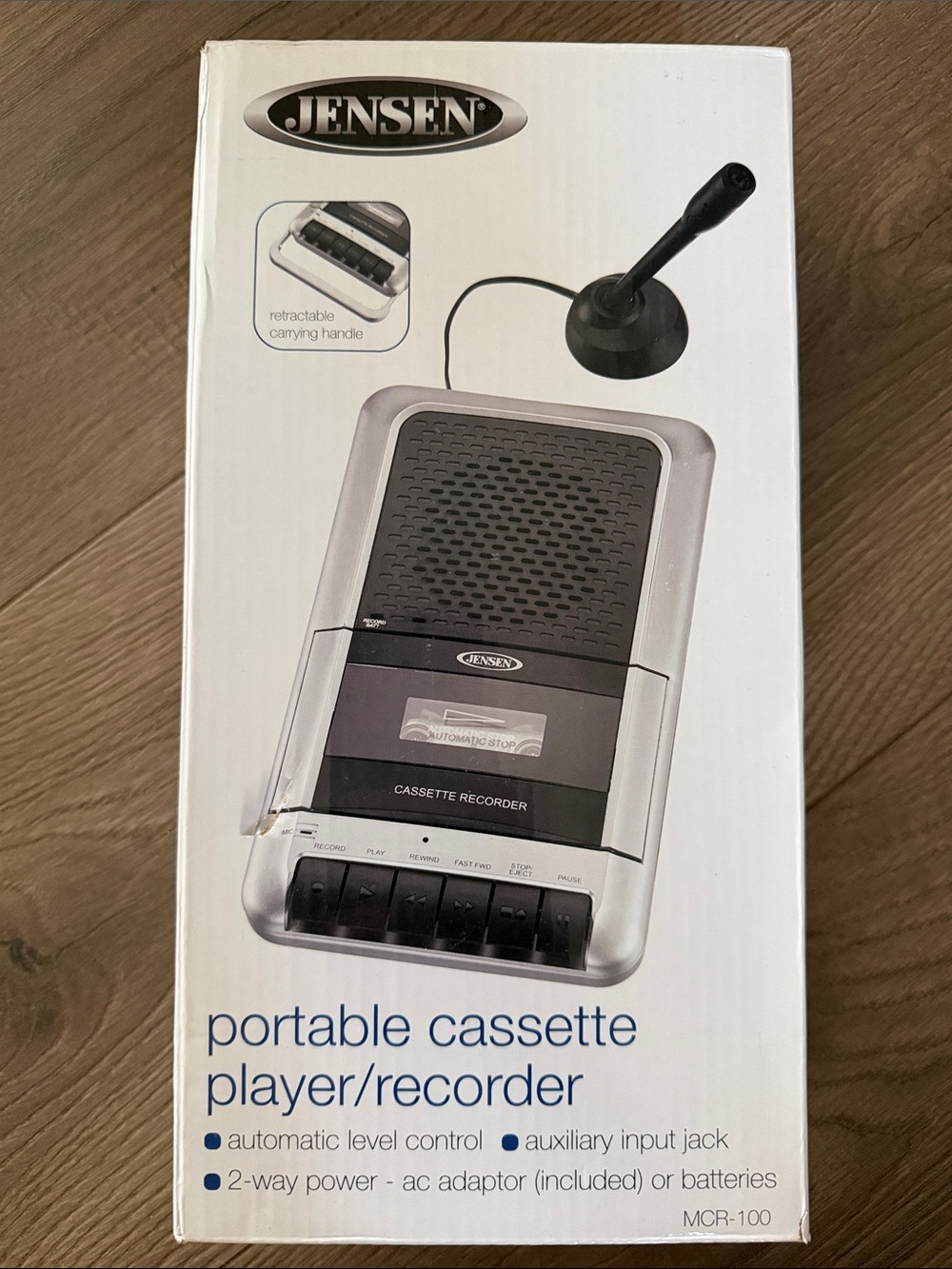 Jensen Portable Cassette Player/Recorder in Silver and Black